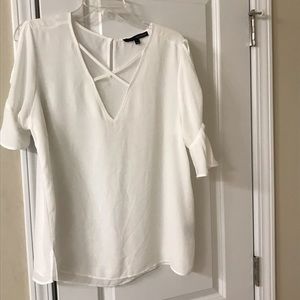 Harve Bernard White Blouse, Cross Detail